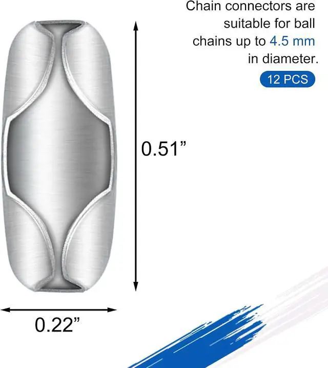 Alt view image 3 of 7 - BlingKingdom 12 PCS Blind Chain Connector Clips for Vertical Roman Roller | Stainless Steel, Quick Repair Roller Blind Beaded Pull Chord, Replacement Fixing for 4.5 mm Ball Chain Link Connector