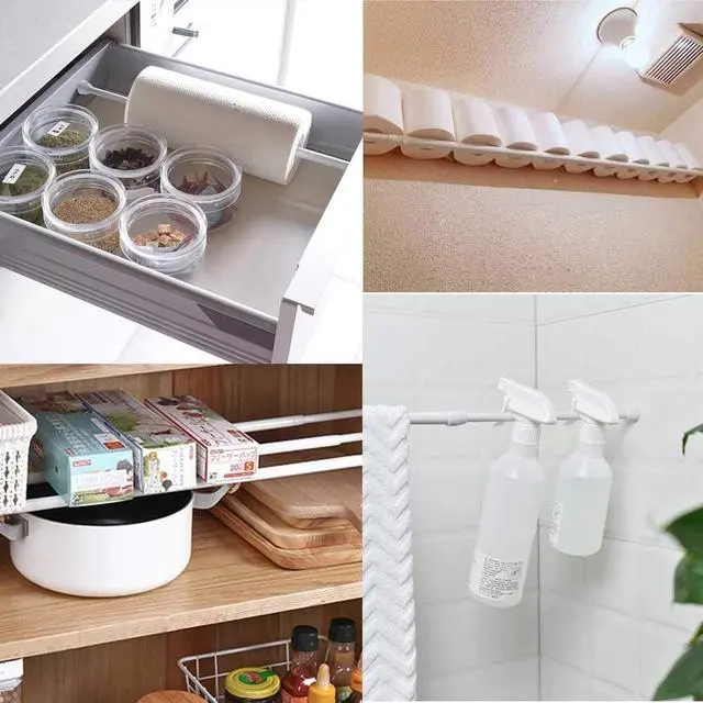 Alt view image 4 of 7 - AIJIEGUANG Spring Tension Curtain Rods 28-43in Spring Load Adjustable Expandables Heavy Duty Steel Small Short Tension Curtain Rod for Windows,Kitchen,Doorway,Bathroom,Cupboard Bars