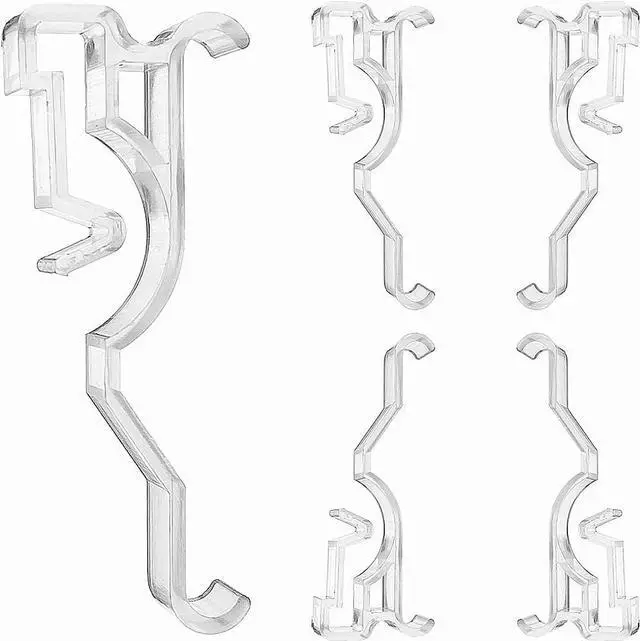 Main image of Valance Clips 6pcs 2.5" Clear Plastic Hidden Retainer Holder Installation Bracket for 2inch Horizontal Wood and Faux Wood Blinds with a 2-1/2" (64mm) Arc-Shaped Slat
