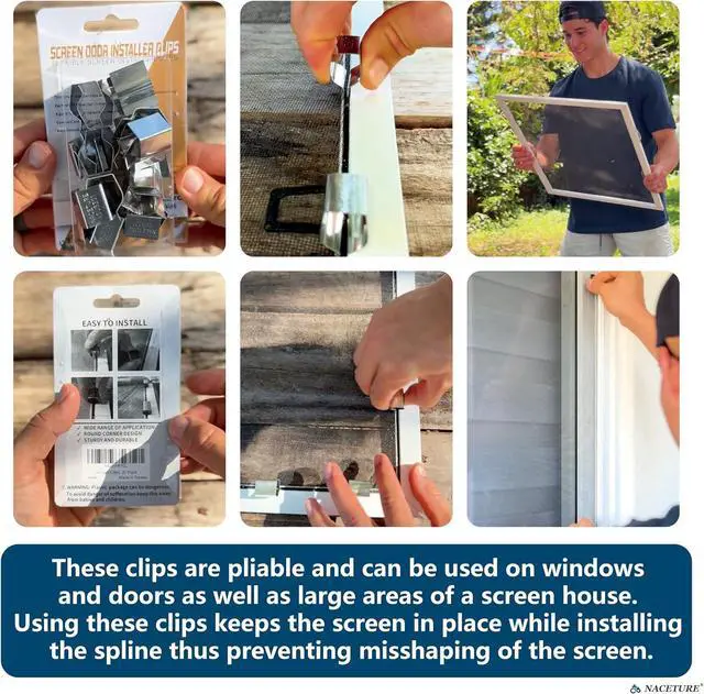 Alt view image 2 of 7 - NACETURE Screen Retainer Clips for Window & Door Screens, 20 Pack | Designed for securely installing and replacing window and door screens on patios, garages and more.