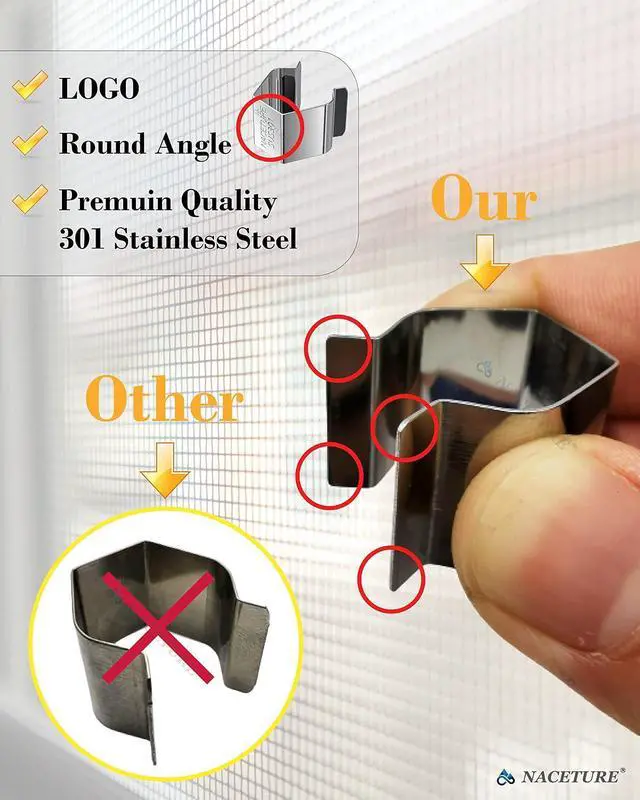 Alt view image 3 of 7 - NACETURE Screen Retainer Clips for Window & Door Screens, 20 Pack | Designed for securely installing and replacing window and door screens on patios, garages and more.