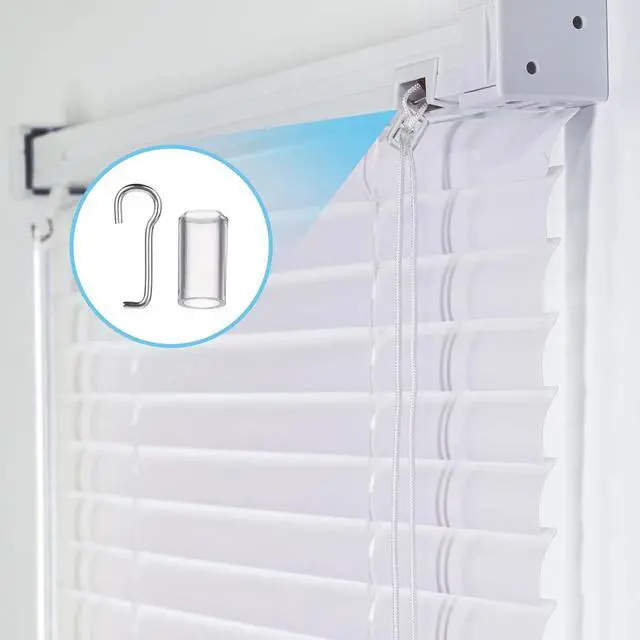 Alt view image 4 of 7 - Blind Wand Hook Tip Replacement, 4 Set Mini Blinds-Wand Replacement with Hook Horizontal Wand Wire and Sleeve Collar for Horizontal Blind Repair Parts with 1 in Square Headrails for Window Opener