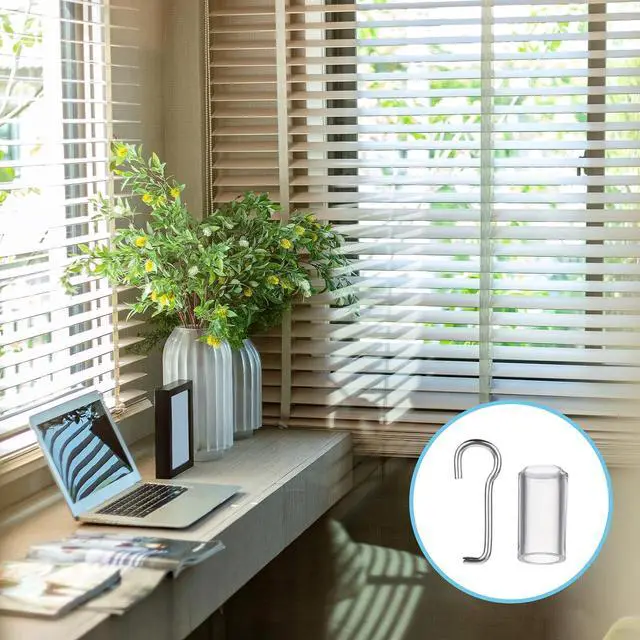Alt view image 5 of 7 - Blind Wand Hook Tip Replacement, 4 Set Mini Blinds-Wand Replacement with Hook Horizontal Wand Wire and Sleeve Collar for Horizontal Blind Repair Parts with 1 in Square Headrails for Window Opener