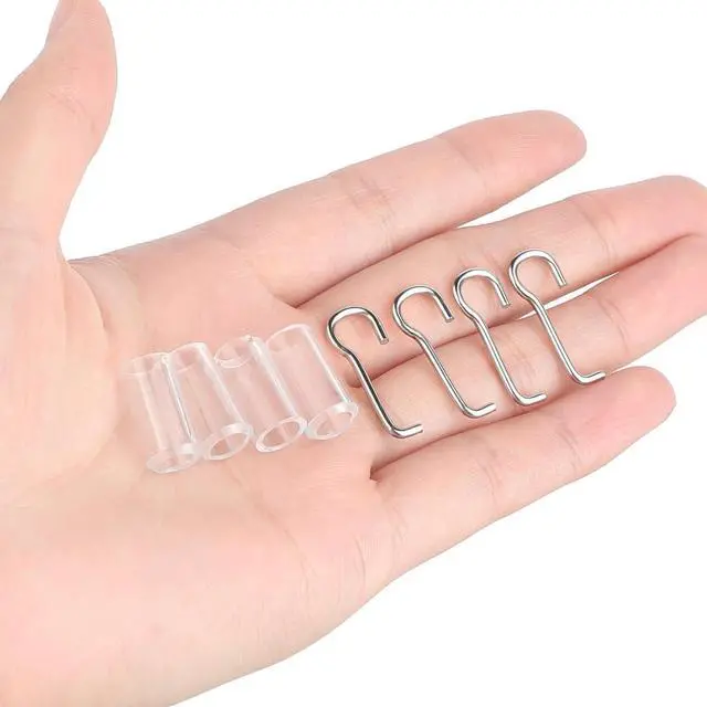 Alt view image 7 of 7 - Blind Wand Hook Tip Replacement, 4 Set Mini Blinds-Wand Replacement with Hook Horizontal Wand Wire and Sleeve Collar for Horizontal Blind Repair Parts with 1 in Square Headrails for Window Opener
