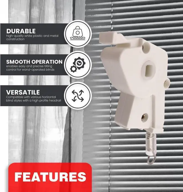 Alt view image 2 of 7 - Amazing Drapery Hardware High Profile 2" Plastic Wand Tilter for Horizontal Blinds 2ct - Square Rod Compatible, Durable Control Mechanism