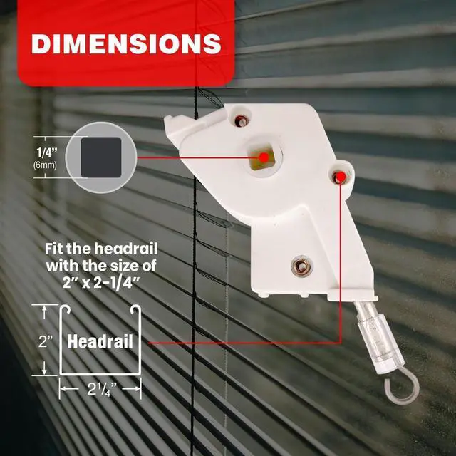 Alt view image 4 of 7 - Amazing Drapery Hardware High Profile 2" Plastic Wand Tilter for Horizontal Blinds 2ct - Square Rod Compatible, Durable Control Mechanism