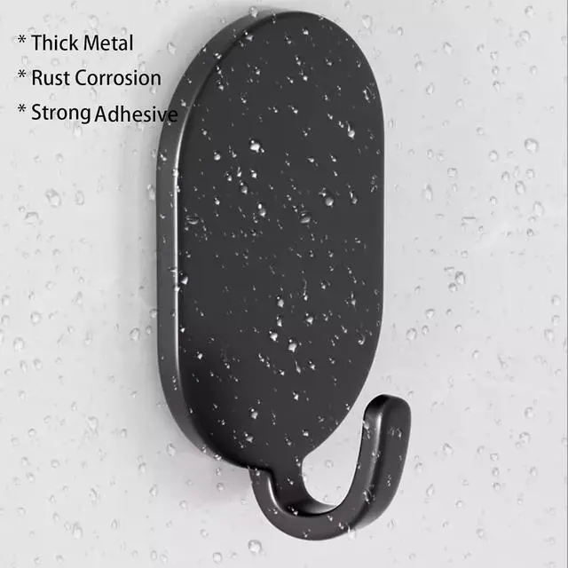 Alt view image 3 of 6 - Sticky Adhesive Hooks 10 Pack Stainless Steel Stick Hooks for Hanging Towel Coat Bath Robe Key Loofah Metal Utility Hook for Kitchen Bathroom Shower