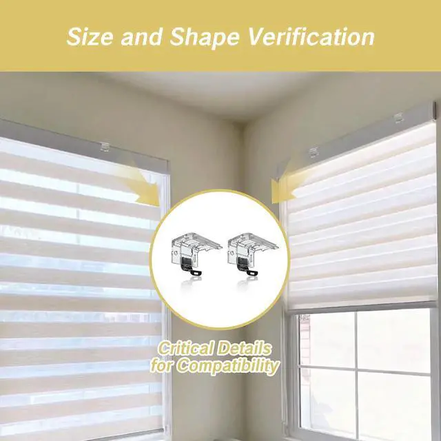 Alt view image 3 of 7 - 2 PCS Replacement Brackets for Cordless Blinds Mounting Bracket with Metal Clip for 1" PVC Honeycomb Pleated Shades Levolor Window Shade Holder Hardware Plastic Headrail Clip Mounting