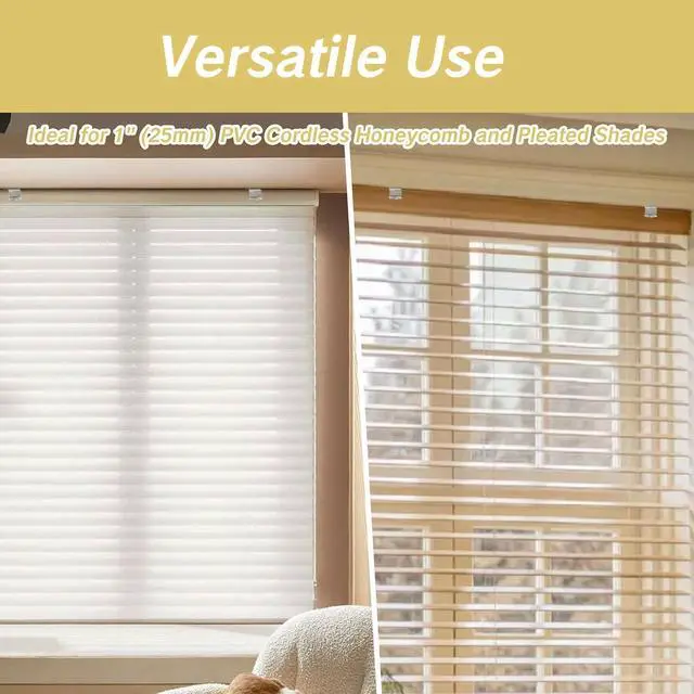 Alt view image 6 of 7 - 2 PCS Replacement Brackets for Cordless Blinds Mounting Bracket with Metal Clip for 1" PVC Honeycomb Pleated Shades Levolor Window Shade Holder Hardware Plastic Headrail Clip Mounting