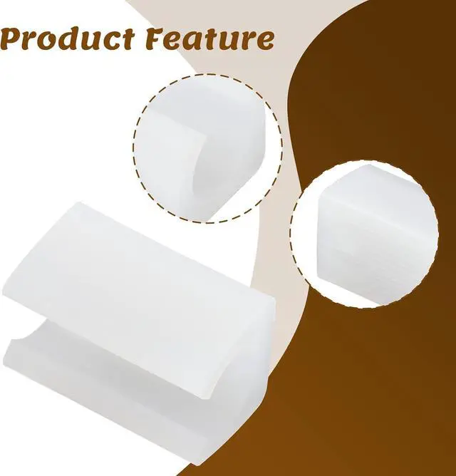 Alt view image 4 of 7 - 24pcs 14mm Rectangle Chair Leg Covers, Chair Rail Protectors | White, Non-Slip, Plastic Furniture Feet Guards, Stool Leg Sled Floor Protectors, Leg Tips Caps