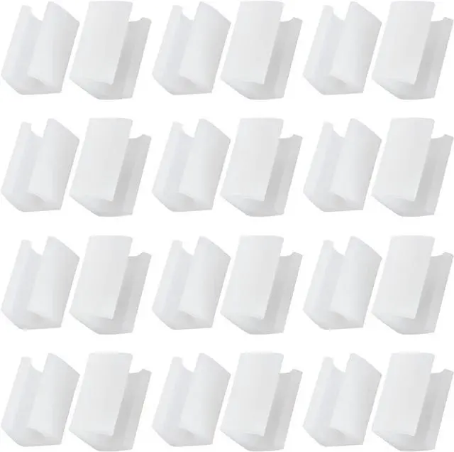 Alt view image 6 of 7 - 24pcs 14mm Rectangle Chair Leg Covers, Chair Rail Protectors | White, Non-Slip, Plastic Furniture Feet Guards, Stool Leg Sled Floor Protectors, Leg Tips Caps