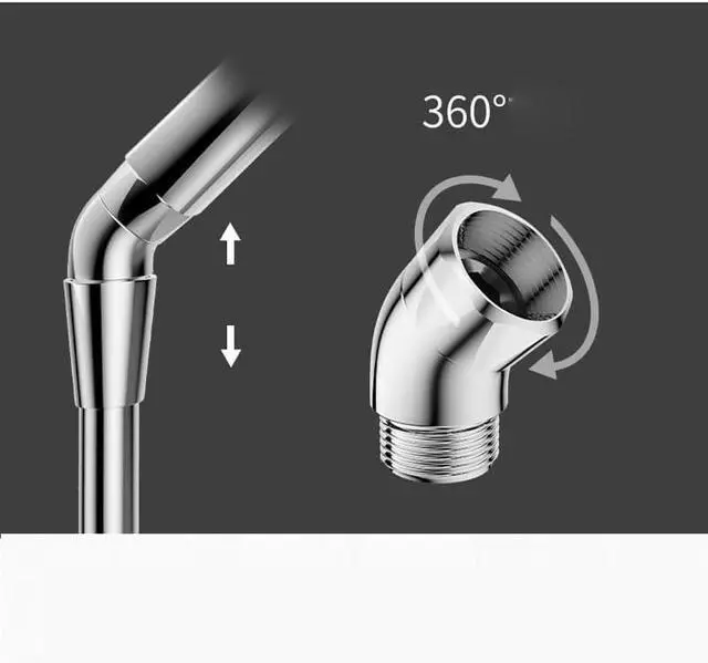Alt view image 4 of 6 - Shower Head Elbow Adapter 45 Degree Solid Brass Shower Head Angle Adapter Extender for Handheld Showhead with Straight Arm Wall Shower Heads Handheld Sprayer Tilt Rainfall Downward