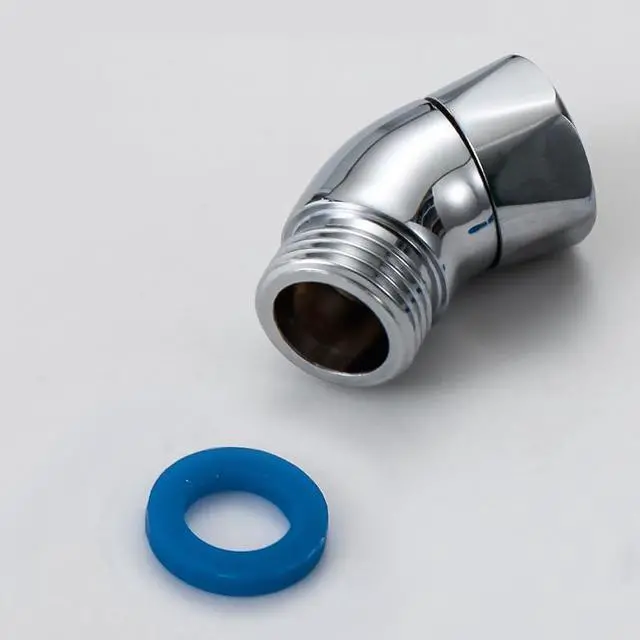 Alt view image 5 of 6 - Shower Head Elbow Adapter 45 Degree Solid Brass Shower Head Angle Adapter Extender for Handheld Showhead with Straight Arm Wall Shower Heads Handheld Sprayer Tilt Rainfall Downward