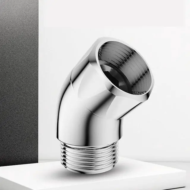 Alt view image 6 of 6 - Shower Head Elbow Adapter 45 Degree Solid Brass Shower Head Angle Adapter Extender for Handheld Showhead with Straight Arm Wall Shower Heads Handheld Sprayer Tilt Rainfall Downward