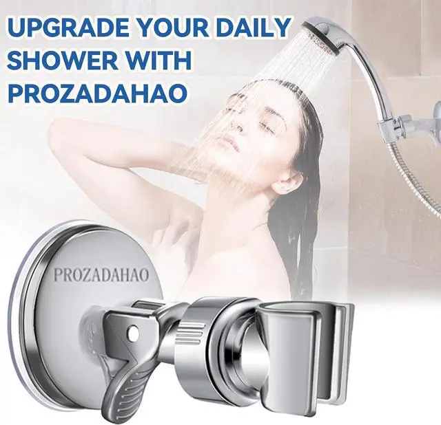 Alt view image 6 of 6 - Adjustable Shower Head Holder, Bathroom Suction Cup Bracket for Handheld Showerhead, Removable Wall Mounted Shower Bracket (Silver) (Silver, 1)