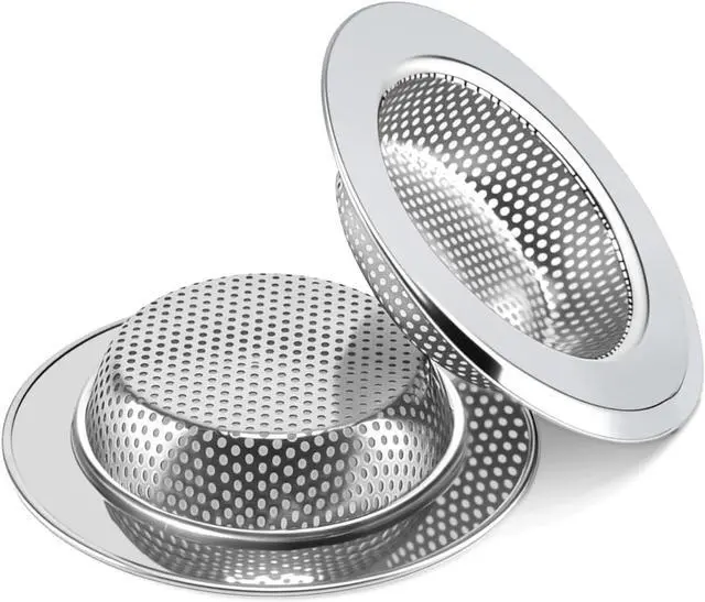 Main image of 2PCS Sink Drain Strainer Set, 4.5 Inch Outer Diameter | Stainless Steel Ktchen Sink Strainer, Sink Drain Cover Filter Food Catcher Basket,Prevent Clogs and Keep Drains Clear