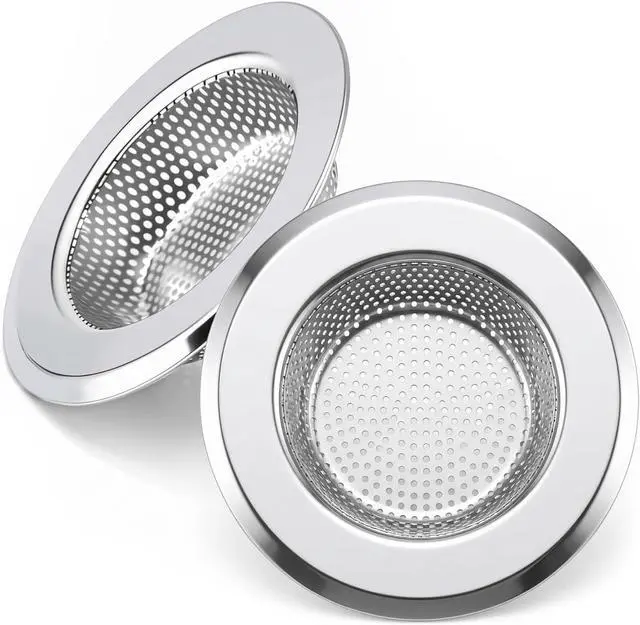 Alt view image 7 of 7 - 2PCS Sink Drain Strainer Set, 4.5 Inch Outer Diameter | Stainless Steel Ktchen Sink Strainer, Sink Drain Cover Filter Food Catcher Basket,Prevent Clogs and Keep Drains Clear