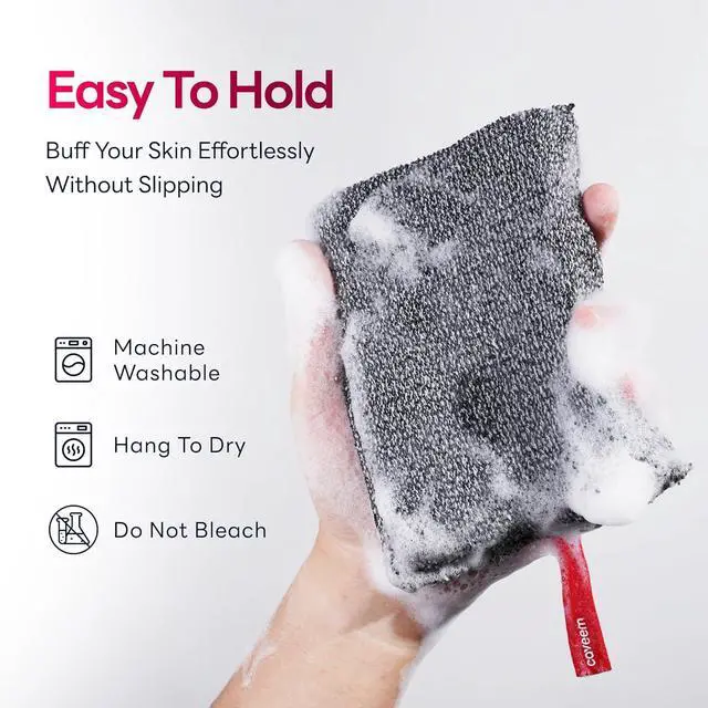 Alt view image 2 of 3 - Caveem Exfoliating Body Scrubber, Rough Exfoliation Body Exfoliator Sponge for Remove Dead Skin, Body Exfoliating Sponges, Bath and Body Exfoliate Buffer, Mens and Womens Sponge for Shower (2 Pack)