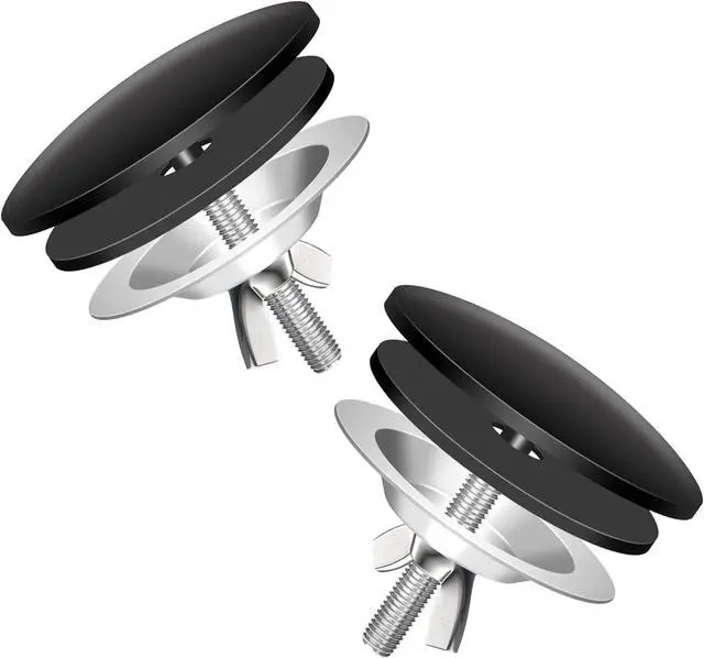 Main image of KIBBEH 2 Pack 2 Inch Sink Hole Cover | for Kitchen Stainless Steel Faucet Hole Cover,Sink Plug Stopper Kitchen,Blanking Metal Plug(Black)