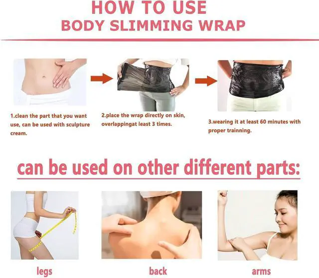 Alt view image 6 of 6 - 200FT Magic Black Osmotic Plastic Body Slimming Wrap Film - Sauna Thermal Sweat Stomach Wrap