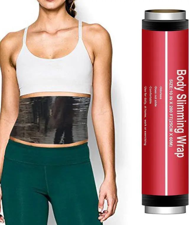 Alt view image 5 of 6 - 200FT Magic Black Osmotic Plastic Body Slimming Wrap Film - Sauna Thermal Sweat Stomach Wrap