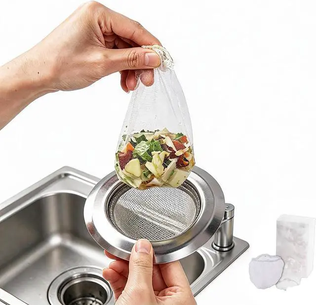 Main image of Sink Drain Strainer 300 PCS | Fine Mesh Disposable Drain Covers for Kitchen Sink and Bathroom, for Sourdough Coffee Grounds and Hair Clog Protection
