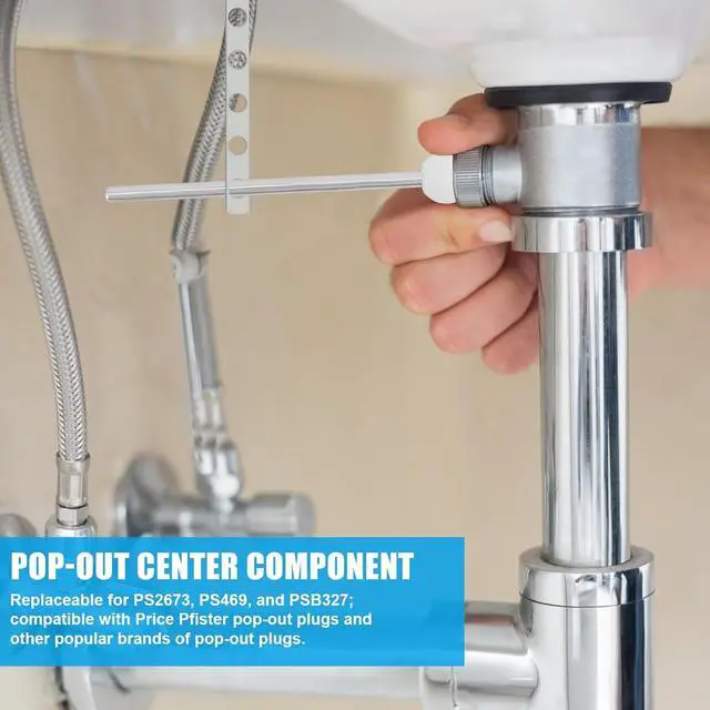 Alt view image 4 of 7 - 2pcs Lavatory Pop-Up Drain Center Piece Assembly for Danco & Price Pfister | Bathroom Sink Pivot Ball Rod Stopper Replacement Sink Drain Parts for Danco 34807 & Price Pfister PS2673 PS469 PSB327