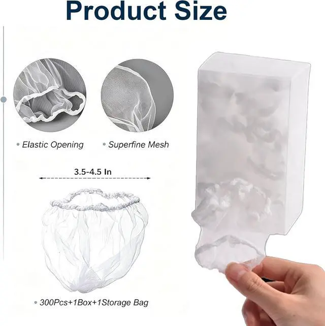 Alt view image 2 of 7 - Sink Drain Strainer 300 PCS | Fine Mesh Disposable Drain Covers for Kitchen Sink and Bathroom, for Sourdough Coffee Grounds and Hair Clog Protection