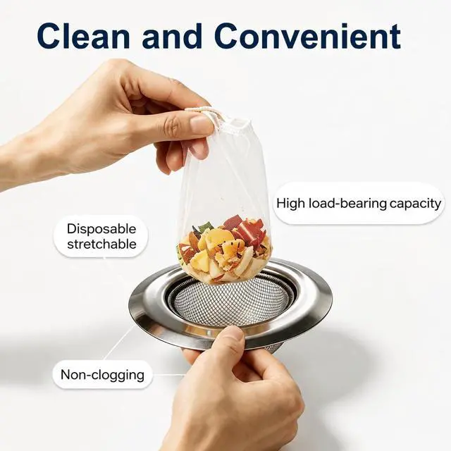 Alt view image 3 of 7 - Sink Drain Strainer 300 PCS | Fine Mesh Disposable Drain Covers for Kitchen Sink and Bathroom, for Sourdough Coffee Grounds and Hair Clog Protection