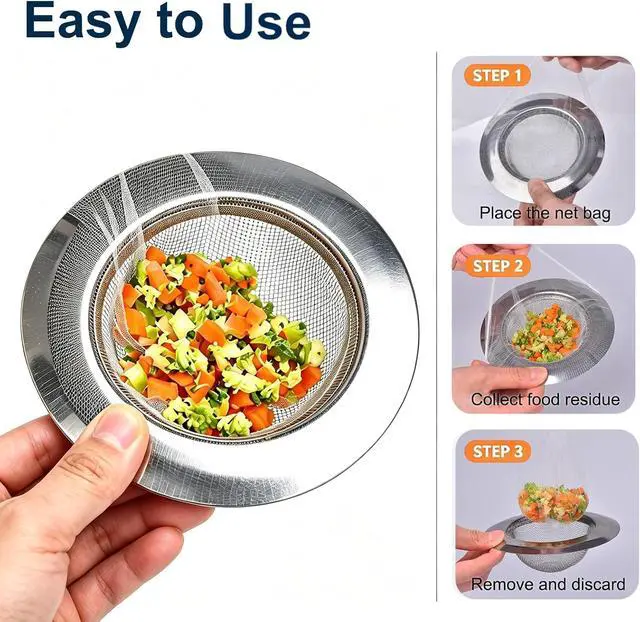 Alt view image 5 of 7 - Sink Drain Strainer 300 PCS | Fine Mesh Disposable Drain Covers for Kitchen Sink and Bathroom, for Sourdough Coffee Grounds and Hair Clog Protection
