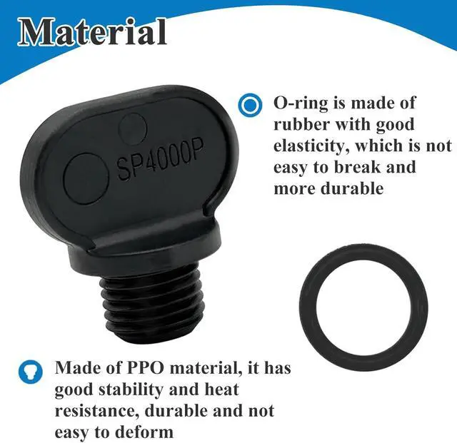 Alt view image 6 of 6 - 2 Pcs SPX4000FG Drain Plug Parts with O-Rings | Fits Pool Pump and Filter, Hot Tub Pump Replacement, Plastic & Rubber, Swimming Pool Seal Repair Parts