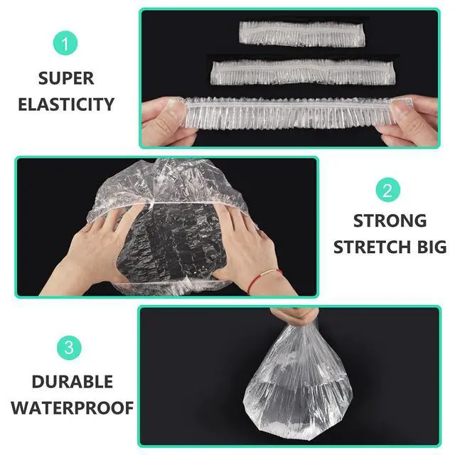 Alt view image 2 of 7 - Keeygo Disposable Shower Caps 30 PCS Bath Caps Clear Waterproof Plastic Wraps for Women, Hotel Travel Essentials Accessories Hair Caps(17.3")