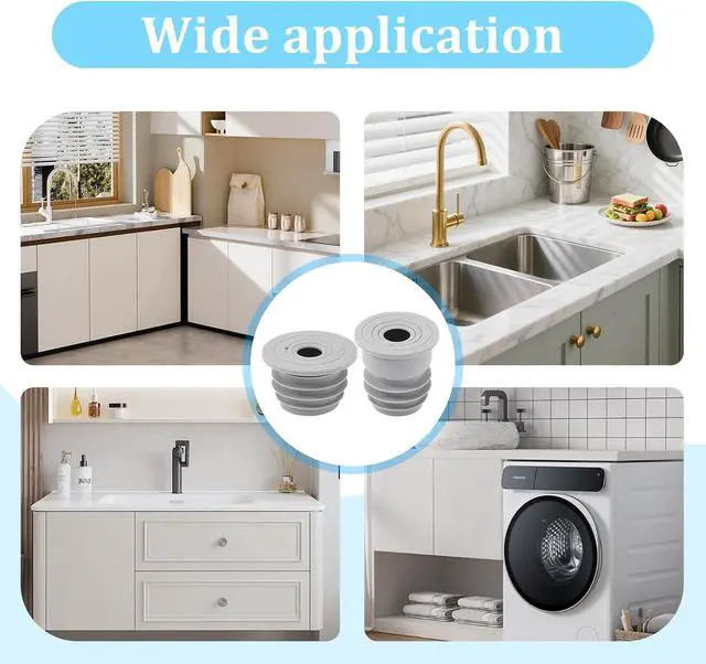 Alt view image 5 of 7 - 2 Pcs Washer Drain Hose Seal, Washing Machine Pipe Plug | Silicone Cover for Kitchen, Bath, Washing