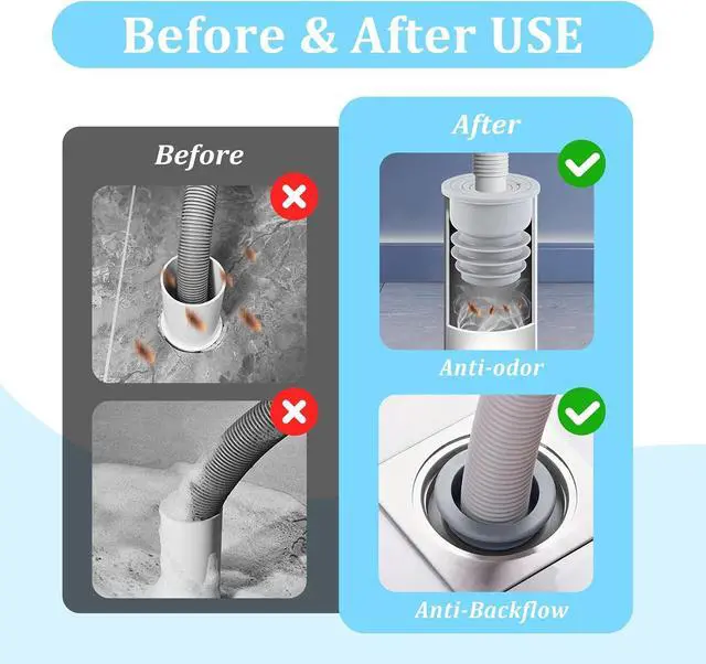 Alt view image 6 of 7 - 2 Pcs Washer Drain Hose Seal, Washing Machine Pipe Plug | Silicone Cover for Kitchen, Bath, Washing