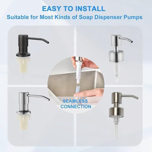 Alt view image 5 of 6 - Sink Soap Dispenser Extension Tube Kit with Upgraded Check Valve, Premium 47" Under Counter Soap Dispenser Tube for Kitchen Sink, Powerful Suction, No More Refilling Tiny Bottle