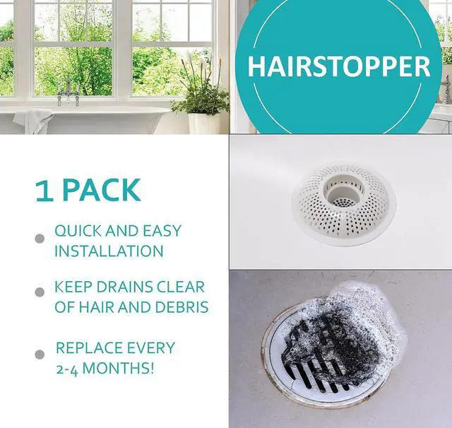 Alt view image 7 of 7 - Evriholder Hairstopper 1pk, Plastic Drain Protector for Bathtubs & Showers, Pack of 1