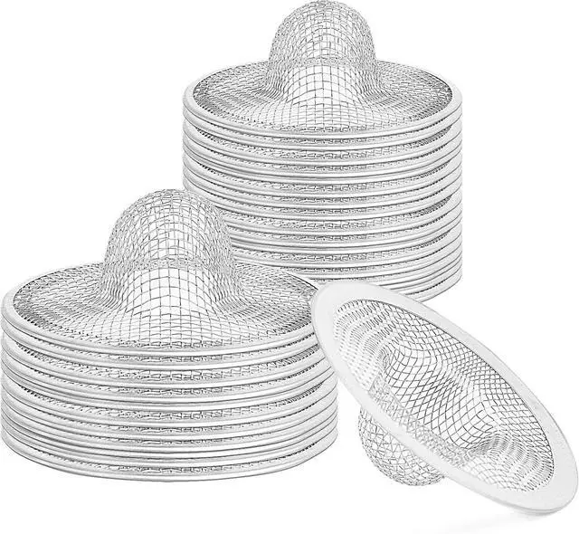 Main image of Kingrol 50 Pack 2-3/4 Inch Stainless Steel Sink Strainers, Small Mesh Drain Strainer Baskets for Kitchen Sink, Bathroom Sink, Bathtub, Laundry, Floor Drain and Utility Sink