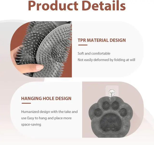 Alt view image 4 of 6 - Shower Foot Scrubber Mat, 11.8" Silicone Cleaner with Strong Suction Cups | Exfoliating Feet Washer with Storage Hook Strong Grip, Easy Rinse, Spa-Like Foot Care for Home Use, Durable & Hygienic