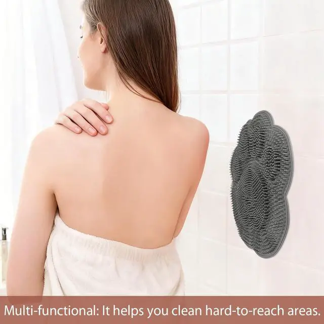 Alt view image 6 of 6 - Shower Foot Scrubber Mat, 11.8" Silicone Cleaner with Strong Suction Cups | Exfoliating Feet Washer with Storage Hook Strong Grip, Easy Rinse, Spa-Like Foot Care for Home Use, Durable & Hygienic