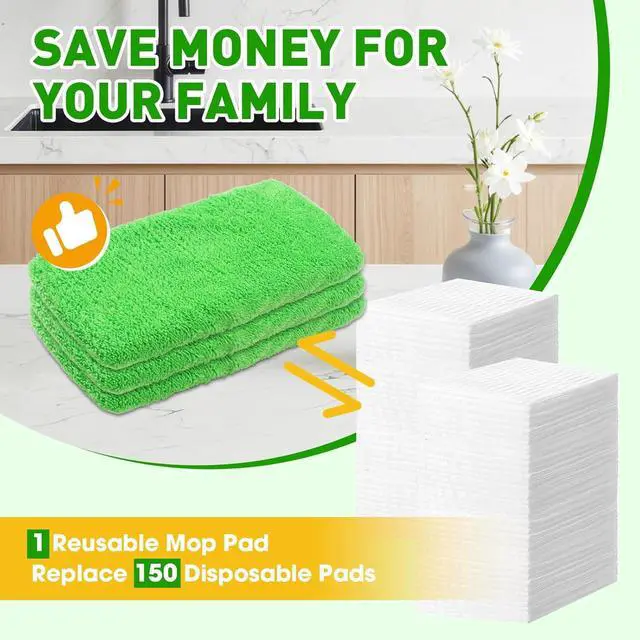 Alt view image 5 of 7 - 12Pcs Reusable Microfiber Mop Pads Compatible with Sweeper Mops,Dry Sweeping Cloths & Wet Mopping Pads Refills,Washable Mop Pads for Floor Cleaning