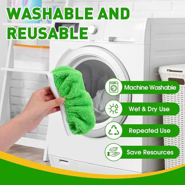 Alt view image 4 of 7 - 12Pcs Reusable Microfiber Mop Pads Compatible with Sweeper Mops,Dry Sweeping Cloths & Wet Mopping Pads Refills,Washable Mop Pads for Floor Cleaning