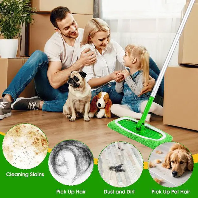 Alt view image 7 of 7 - 12Pcs Reusable Microfiber Mop Pads Compatible with Sweeper Mops,Dry Sweeping Cloths & Wet Mopping Pads Refills,Washable Mop Pads for Floor Cleaning