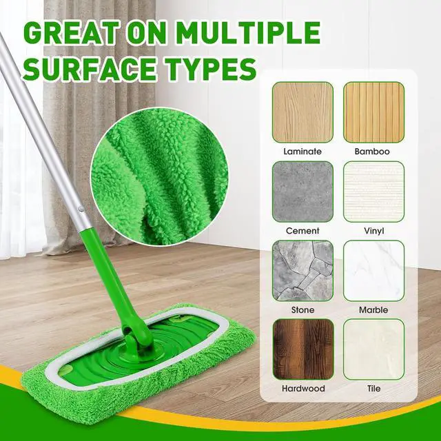 Alt view image 6 of 7 - 12Pcs Reusable Microfiber Mop Pads Compatible with Sweeper Mops,Dry Sweeping Cloths & Wet Mopping Pads Refills,Washable Mop Pads for Floor Cleaning