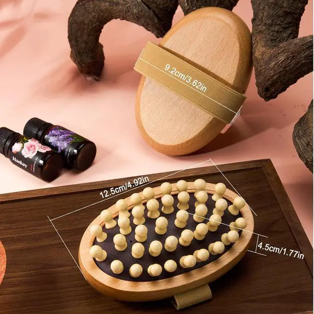 Alt view image 7 of 7 - 2 Pcs Meridian Brush, Wood Therapy Massage Tools with Essential Oil | Handheld Natural Meridian Massage Brush for Belly Fat Cellulite Massage Tool for Legs Arms Back Office Workers Stress Relieve