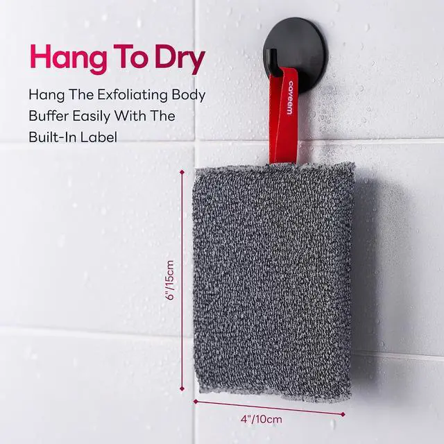 Alt view image 3 of 3 - Caveem Exfoliating Body Scrubber, Rough Exfoliation Body Exfoliator Sponge for Remove Dead Skin, Body Exfoliating Sponges, Bath and Body Exfoliate Buffer, Mens and Womens Sponge for Shower (2 Pack)