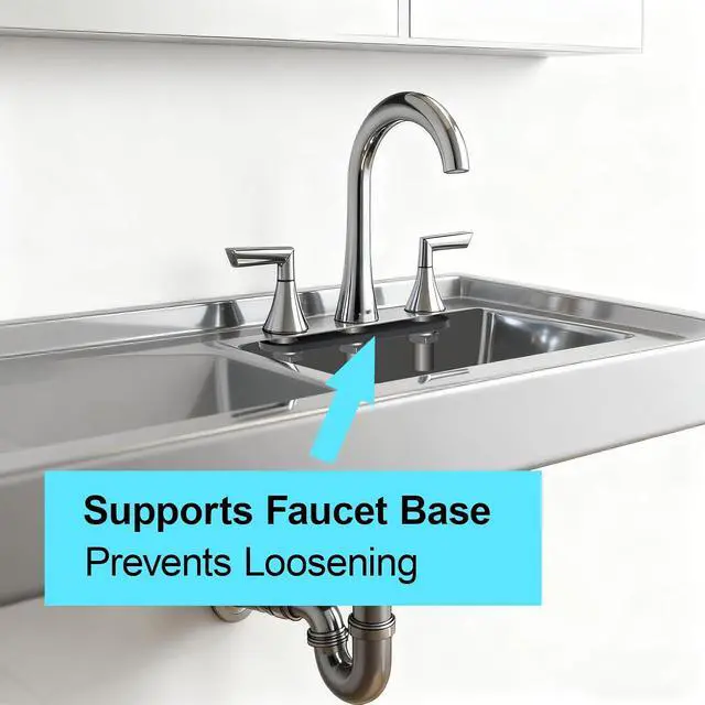 Alt view image 3 of 7 - Faucet Stabilization Plate Compatible with Delta RP37490 | 3-Hole Under Sink Support Bracket