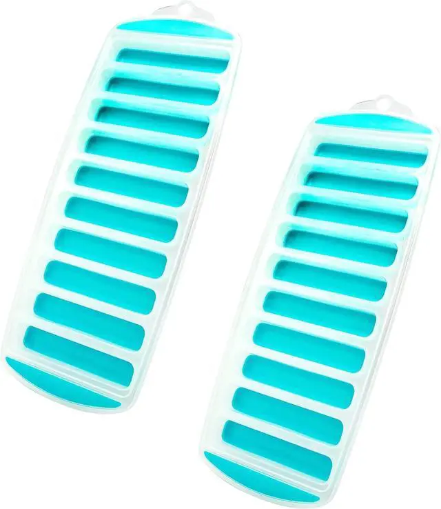Main image of Jacent Resusable Silicone and Plastic Water Bottle Ice Cube Stick Tray, Easy Push & Pop Ice Cubes for Water Sports Bottle: 2 Pack