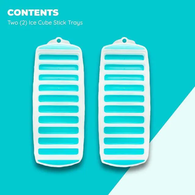 Alt view image 2 of 6 - Jacent Resusable Silicone and Plastic Water Bottle Ice Cube Stick Tray, Easy Push & Pop Ice Cubes for Water Sports Bottle: 2 Pack