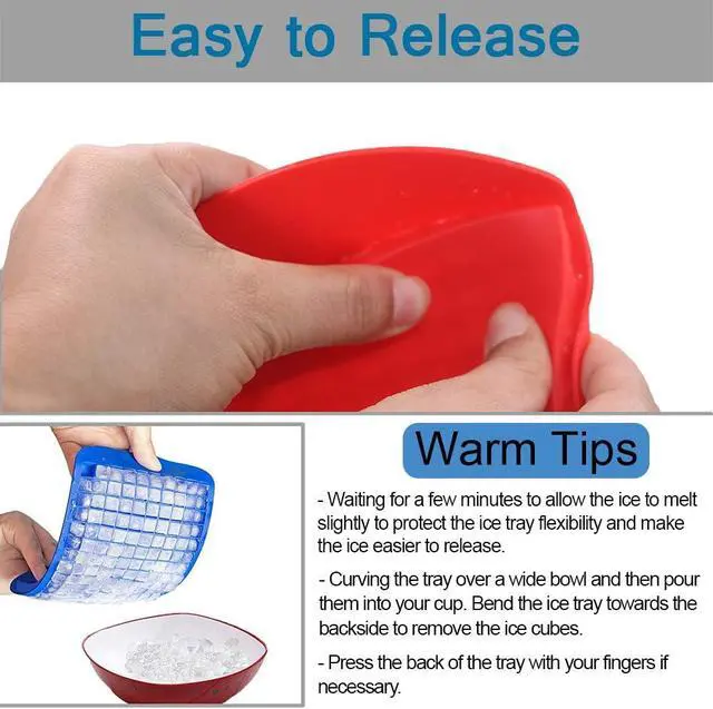 Alt view image 6 of 7 - Silicone Mini Ice Cube Trays 3 Pack, 160 Crushed Ice Cube Molds Easy Release Small Ice Cube for Chilling Whiskey Cocktail, Kitchen Gadgets Stackable Ice Trays, Specialty Accessories Tool for Freezer