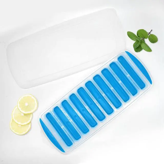 Alt view image 3 of 7 - Medsuo Water Bottle Ice Cube Tray with Lid, Long Ice Sticks Mould | Easy to Pop & Clean, Sturdy, 10-Cavity, Thin Ice Blocks Tray for Water Bottle Narrow Opening Drink Jug Whiskey Cocktail